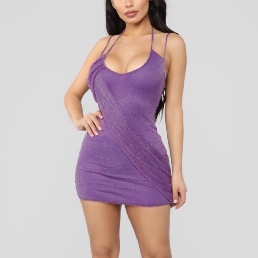 Kourtney Kardashian Purple Mini Dress